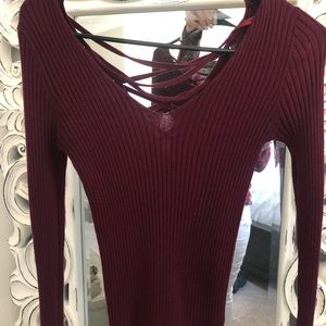 Maroon top with cute back